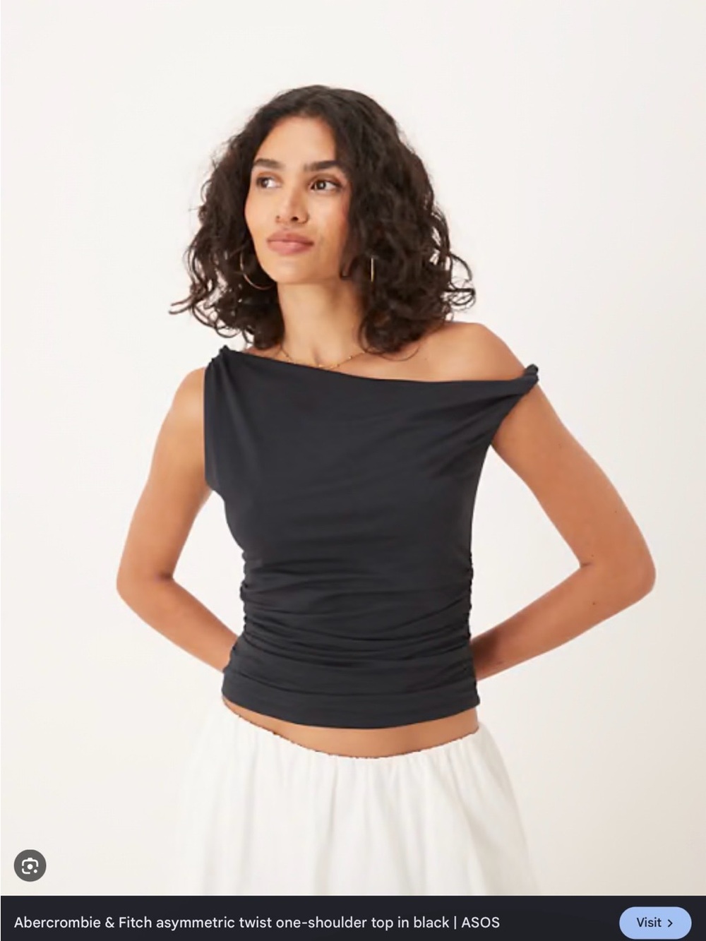 Abercrombie & Fitch Black One-Shoulder Twisted Camisole